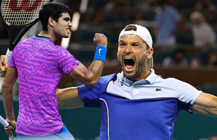 I tennisti avversari Alcaraz e Dimitrov